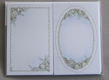 Kartenaufleger 11 x 7 cm 10 Sück oval und rechteckig mit Blumen