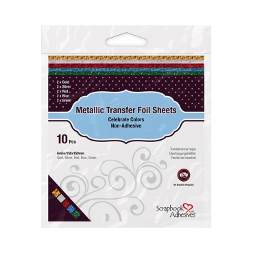Scrapbook Adhesives Metallic Transfer Foil Sheets 6 x 6 Inch Celebrate Colors