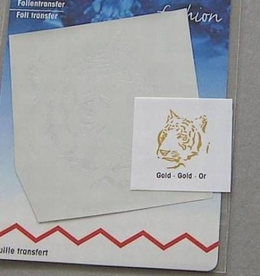 GOLDZACK Folientransfer Tigerkopf gold 6 x 7 cm