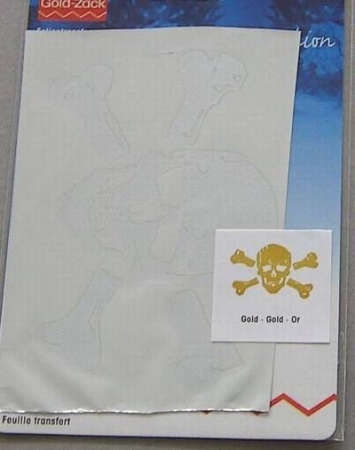GOLDZACK Folientransfer Totenkopf gold 7 x 5 cm