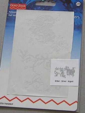 GOLDZACK Folientransfer 2 Herzen silber 8 x 13 cm