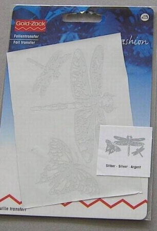GOLDZACK Folientransfer Libelle silber 7 x 12,5 cm