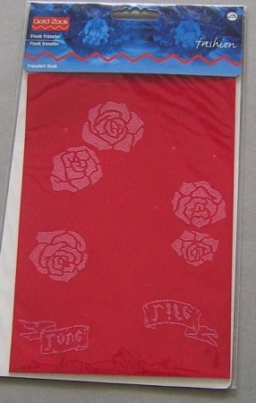 GOLDZACK Flocktransfer Blumen rot 20 x 13 cm