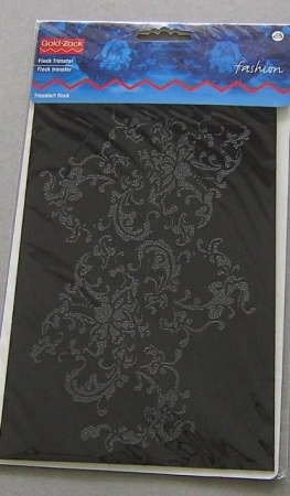 GOLDZACK Flocktransfer Blumen schwarz 20 x 13 cm