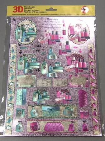 3D Metallgravur Stanzbogen Kosmetik