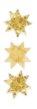 Preview: Paper Frog Fröbelsterne Streifen gelbgold / gold