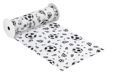 Vlies Fußball 25 cm breit pro Meter weiss