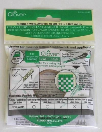 CLOVER Aufbügelbares Heißklebeband 10 mm breit 12 Meter