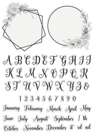 Preview: Crafter's Companion Garden of Love Monogram Frames Clear Stamps