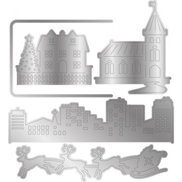 Preview: GEMINI Stamp & Die Stempel und Stanzschablone Scenes of Light Rooftops of Light