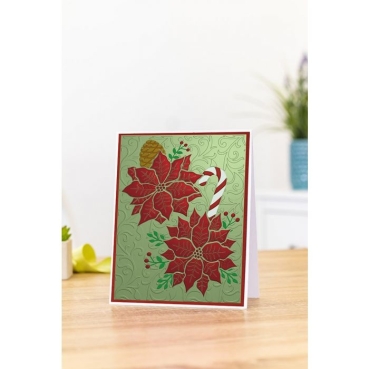 Gemini 3D Embossing Folder & Stencil Prägeschablone & Stencil Precious Poinsettas