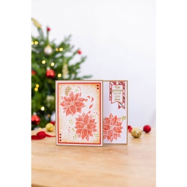 Gemini 3D Embossing Folder & Stencil Prägeschablone & Stencil Precious Poinsettas