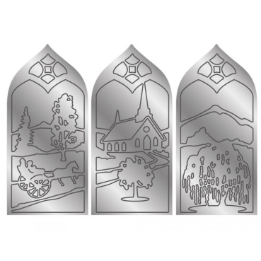 Preview: GEMINI Triptych Charming Church Elements Dies / Stanzschablonen