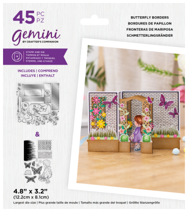 Gemini 3D Scene Builder Stamp & Die Stempel und Stanzschablone Butterfly Borders