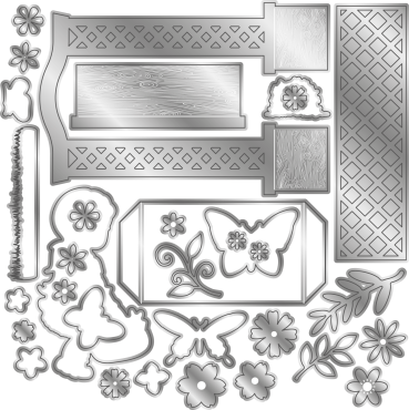 Preview: Gemini 3D Scene Builder Stamp & Die Stempel und Stanzschablone Butterfly Borders