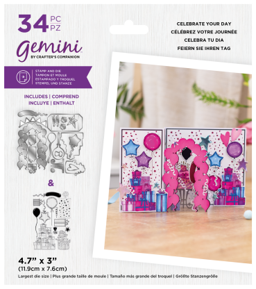 Gemini 3D Scene Builder Stamp & Die Stempel und Stanzschablone Celebrate Your Day