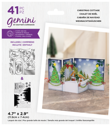 Gemini Christmas 3D Scene Builder Stamp & Die Stempel und Stanzschablone Christmas Cottage