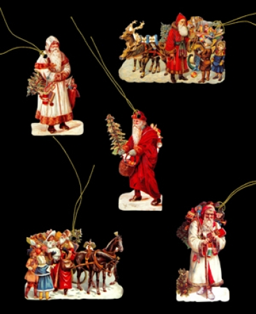 5 Geschenkanhänger mit goldener Kordel Weihnachten