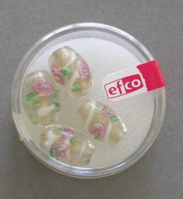 Glasperlen Streifen & Rosen Olive transparent