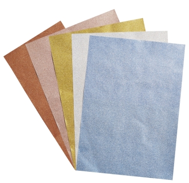 GlitterFun selbstklebendes Glitzerpapier A4 5 Bögen