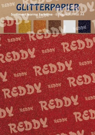Reddy Cards Glitterpapier warme Farbtöne