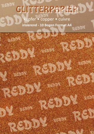 Reddy Cards Glitterpapier irisierend A4 kupfer