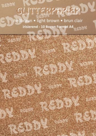 Reddy Cards Glitterpapier irisierend A4 hellbraun