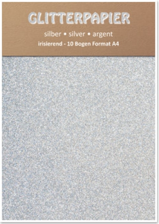 Reddy Cards Glitterpapier irisierend A4 silber