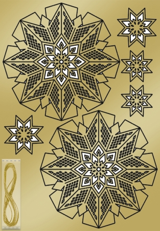 Preview: URSUS 3D Glittersterne Estelle gold
