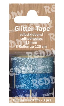 Reddy Cards Glittertape selbstklebend hellblau, dunkelblau, azur