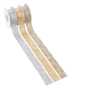 Glitzerband 25 mm breit pro Meter gold