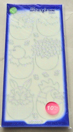 Le Suh Transparent Glitzer / Flitter Huhn Hase Küken Ei Silber