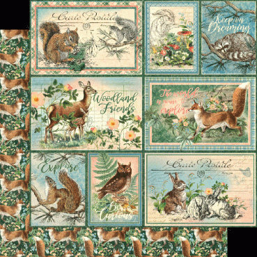 Preview: Graphic 45 Woodland Friends 8 x 8 Pad