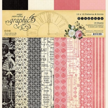 Graphic 45 Elegance 12 x 12 Inch Patterns & Solids Paper Pad