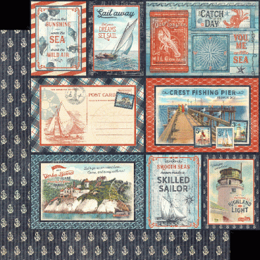 Preview: Graphic 45 Catch of the Day 12 x 12 inch  Collection Pack