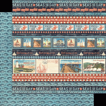 Preview: Graphic 45 Catch of the Day 8 x 8 inch Paper Pad