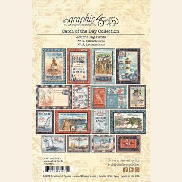 Preview: Graphic 45 Catch of the Day Ephemera & Journaling Cards