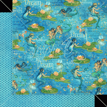 Graphic 45 Moonbeam Dance 12 x 12 Inch Paper Doppelseitig bedruckter Bogen in 30,5 x 30,5 cm
