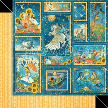 Graphic 45 Stars Aligned 12 x 12 Inch Paper Doppelseitig bedruckter Bogen in 30,5 x 30,5 cm - Kopie