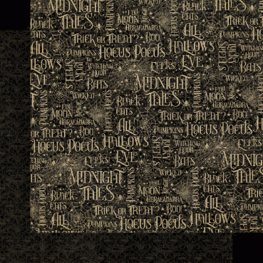 Preview: Graphic 45 Midnight Tales 12 x 12 Inch Pattern & Solids Paper Pad