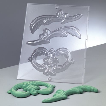 Preview: Reliefform Ornament 3-teilig 8 bis 16 cm