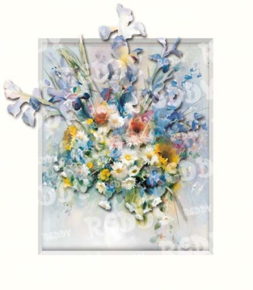 Preview: 3D Stanzbogenset W. Haenraets 4 Blumenbilder 2