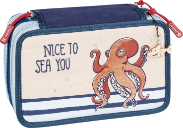 BRUNNEN Schüler-Etui 3 Reißverschlüsse Happy Ocean