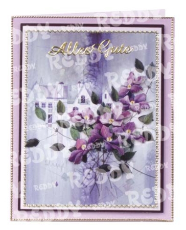 Preview: 3D Stanzbogenset Franz Heigl Lilienstrauß, Sonnenblumen, Clematis