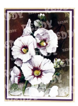 Preview: 3D Stanzbogenset Blumen, Rose und Stockmalve