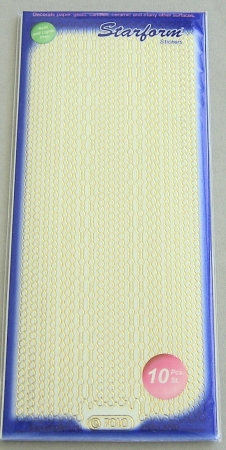 Stickerbogen 10 x 23 cm Aufkleber Flitter Transparent Rand Kette Gold