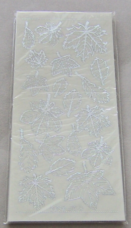 Stickerbogen 10 x 23 cm transparent Blätter silber