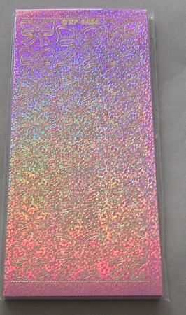 Stickerbogen 10 x 23 cm holografisch Schleifen pink