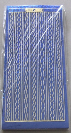 Stickerbogen 10 x 23 cm prismatic Bordüren und Wellen blau