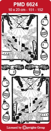 Preview: MD Sticker transparent Flower Fairies Christmas Tree gold